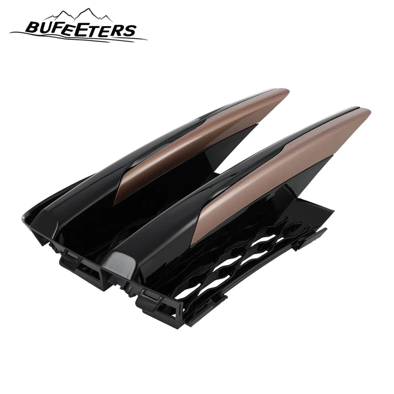 BUFEETERS 1 Pair Front Bumper Fog Lamp Black  Grille Cover Fit For 2018 2019 2020 2021 Land Rover Range Rover Velar