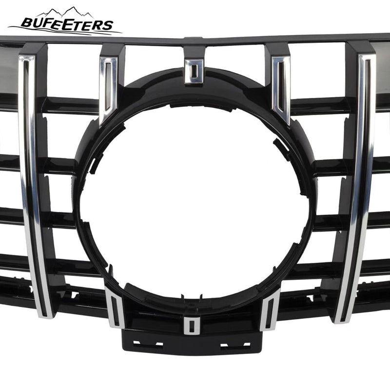 BUFEETERS  Front Bumper Upper Grille W/o Camera Hole Fit For 2012 2013 2014 2015 Benz W166 ML350 400 550 AMG,GT Style,Chrome&Black