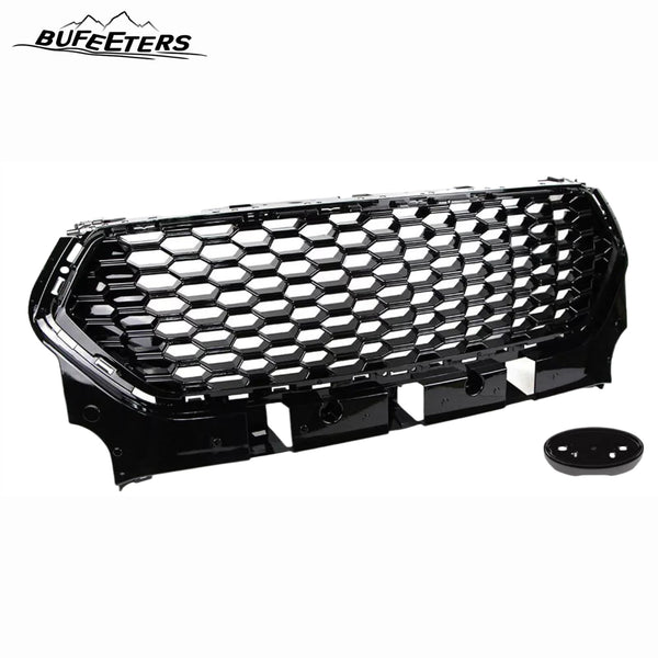 BUFEETERS  Front Bumper Upper Grille Fit For 2017 2018 2019 Ford Escape Kuga,Honeycomb Style,Gloss Black
