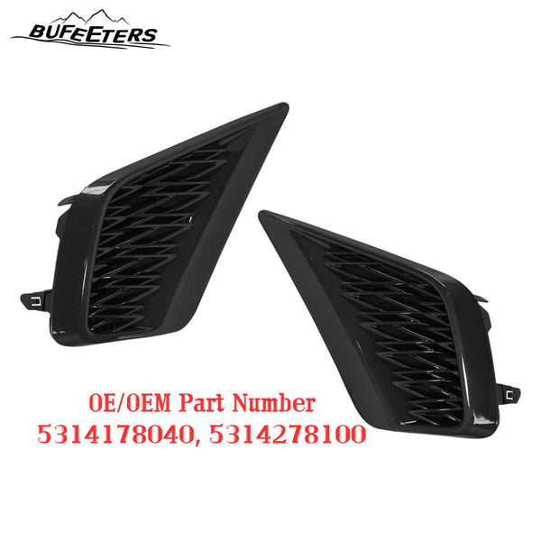 BUFEETERS  Front Bumper Grille Set Driver and Passenger Side Fit For 2018 2019 2020 2021 Lexus NX300,Black