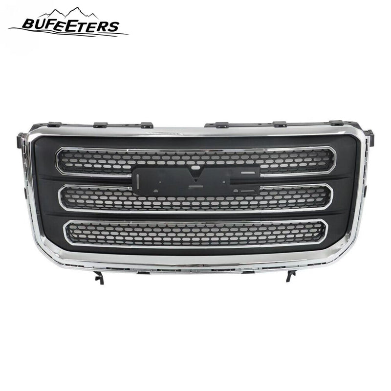 BUFEETERS Front High Chrome Shell Grille Assembly Fit For 2013 2014 2015 2016 GMC Acadia SLT,Chrome&Dark Gray