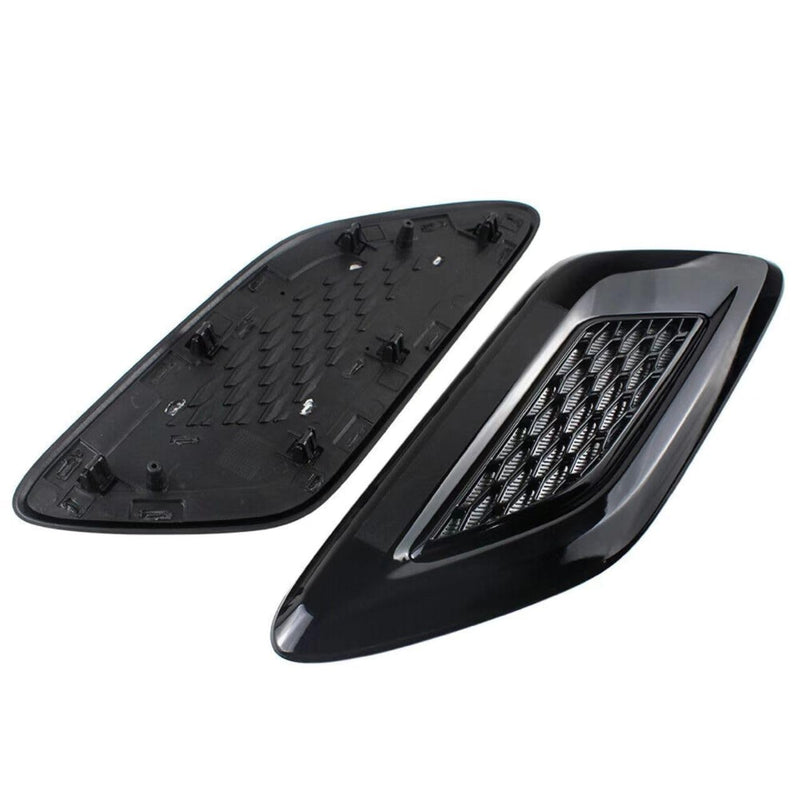 BUFEETERS 2PCS Front Hood Vent Air Grille Cover Fit For Range Rover Sport 2014 2015 2016 2017,Gloss Black