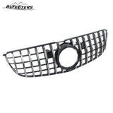 BUFEETERS  Front Bumper Upper Grille W/Camera Hole Fit For 2016 2017 2018 2019 Mercedes-Benz X166 GLS-Class,GT R Style,Chrome&Black