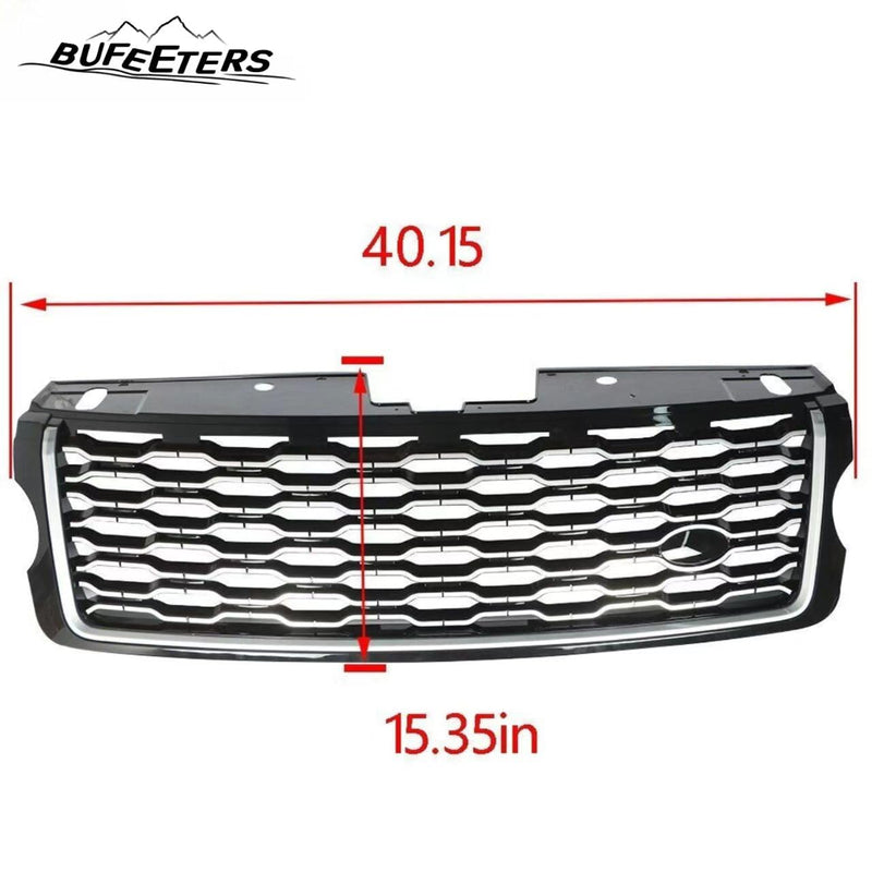 BUFEETERS Front Bumper Upper Grille Fit For 2013 2014 2015 2016 2017 Land Rover Range Rover Vogue L405,Mesh Style,Chrome&Black