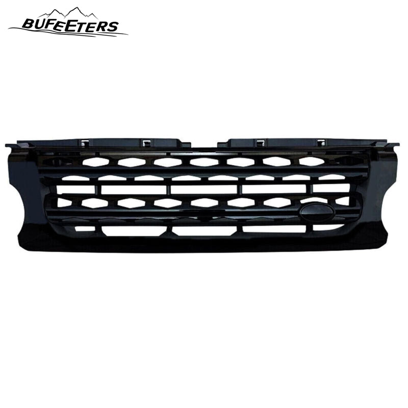 BUFEETERS 3Pcs Front Side Grille Vent Mesh Bar Trim Fit For 2014 2015 2016 Discovery 4 LR4,Mesh Style,Full Gloss Black