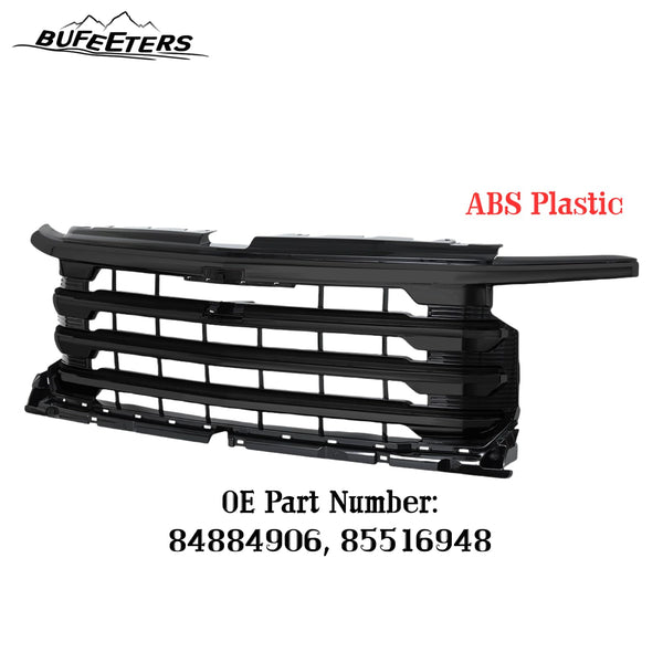 BUFEETERS Front Bumper Upper Grille Fit For 2022 2023 2024 Chevy Silverado 1500 High Country,Horizontal Billet Style,Gloss Black