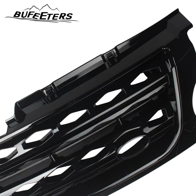 BUFEETERS Front Bumper Upper Grille Fit For 2014 2015 2016 Land Rover LR4 Discovery 4 L319,Mesh Style,Gloss Black
