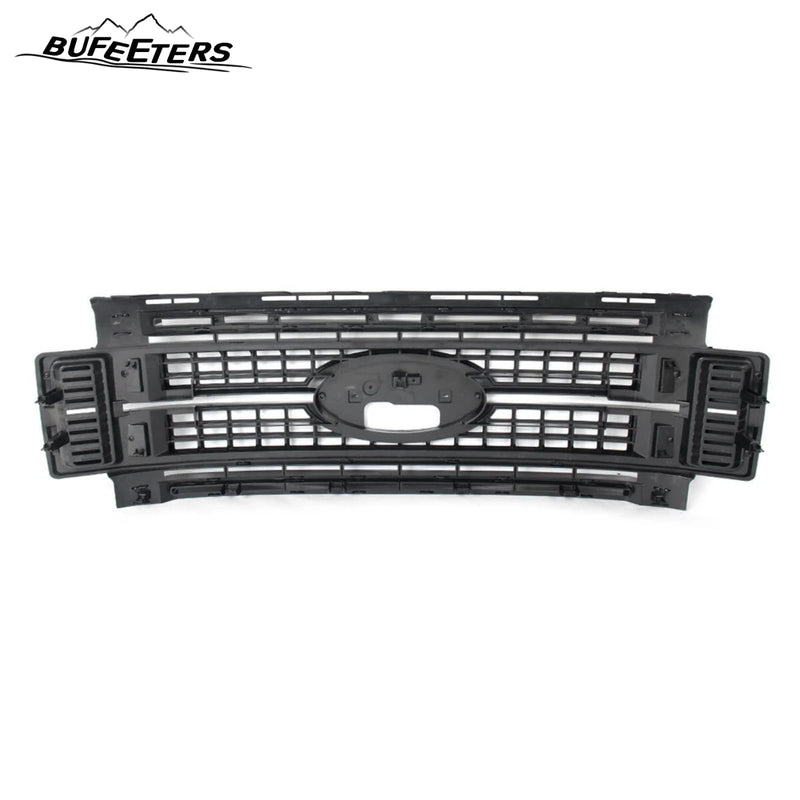 BUFEETERS Front Bumper Upper Grille Fit For 2017 2018 2019 F-250 F-350 F-450 F-550 Super Duty,Platinum Style,N1 Blue Jeans&Matte Black