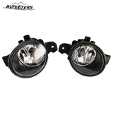 BUFEETERS Front Bumper Lower Grille LH+RH Fog Light SET Tow Cover Fit For 2014 2015 2016 Nissan Rogue,Honeycomb Style,Black