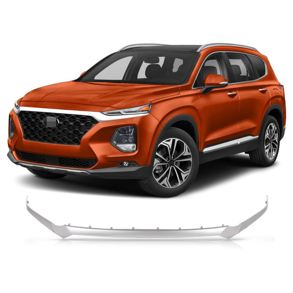 BUFEETERS   3PCS Front Bumper Grille Molding Hood Trim Fit For 2019 2020 Hyundai Santa Fe,Silver