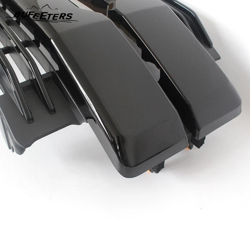 BUFEETERS Front Bumper Upper Grille Fit For 2017 2018 2019 F-250 F-350 F-450 F-550 Super Duty,Lariat Style,Gloss Black