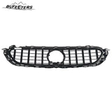 BUFEETERS  Front Bumper Upper Grille w/Camera Hole Fit For 2021 2022 Mercedes Benz W213 E350 E450,GT/Panamericana Style,Chrome&Black