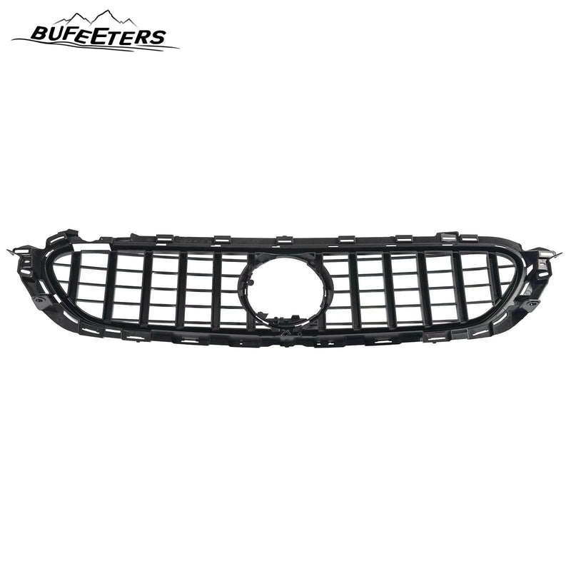 BUFEETERS  Front Bumper Upper Grille w/Camera Hole Fit For 2021 2022 Mercedes Benz W213 E350 E450,GT/Panamericana Style,Chrome&Black