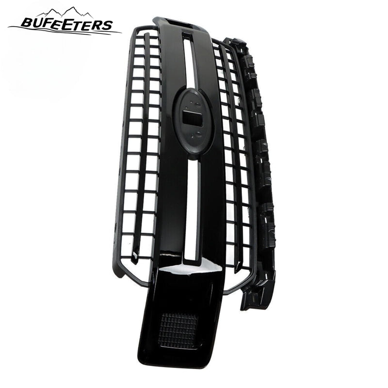 BUFEETERS  Front Bumper Upper Grille Fit For 2018 2019 2020 Ford F-150 XLT XL,Horizontal Bar Style,Gloss Black