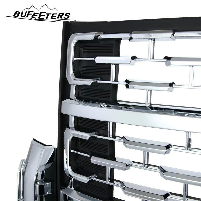 BUFEETERS Front Bumper Upper Chrome Grille Fit For 2020 2021 2022 2023 GMC Acadia Denali,Factory Style
