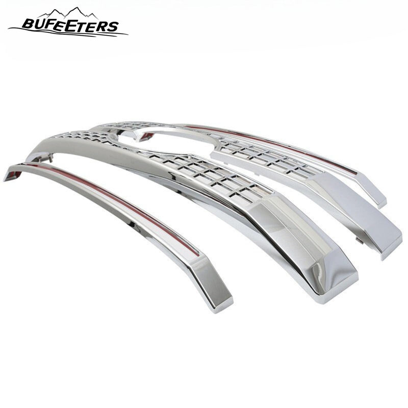 BUFEETERS Chrome Front Bumper Guard Insert Mesh Grille Body Kit Fit For 2017 2018 2019 F-250 F-350 F-450 F-550 Super Duty,Platinum Style