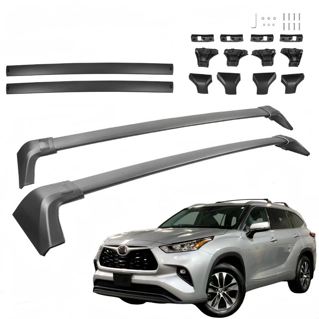 BUFEETERS  Pair Roof Rack Cross Bars Fit For 2020 2021 2022 Toyota Highlander XLE w/Side Rail,Black,165 lbs