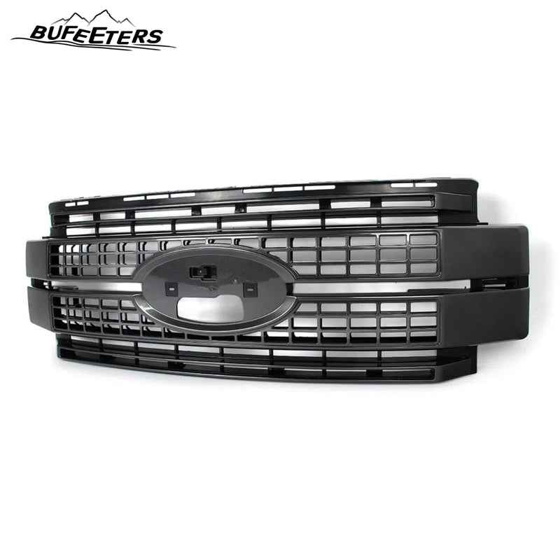 BUFEETERS Front Bumper Upper Grille Fit For 2017 2018 2019 F-250 F-350 F-450 F-550 Super Duty,Platinum Style,J7 Magnetic Metallic&Matte Black