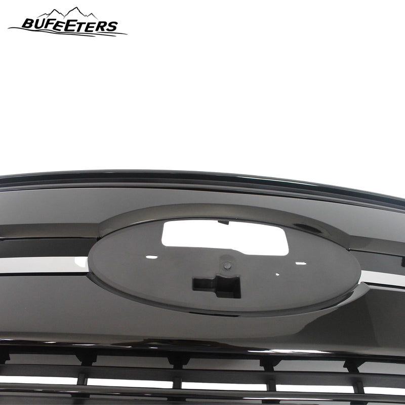 BUFEETERS Front Bumper Upper Grille Fit For 2017 2018 2019 F-250 F-350 F-450 F-550 Super Duty,Lariat Style,Gloss Black