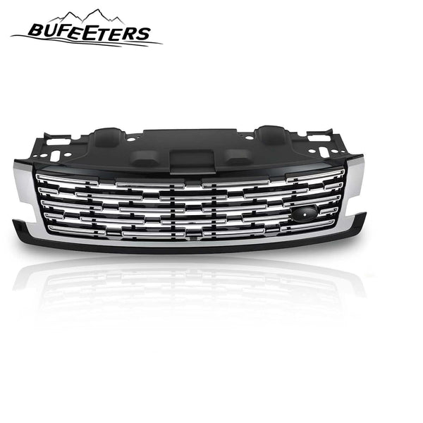 BUFEETERS Front Bumper Upper Grille Fit For 2023 2024 Land Rover Range Rover Vogue L405,Mesh Style,Chrome&Black
