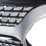 BUFEETERS  Front Bumper Upper Grille W/o Camera Hole Fit For 2014 2015 2016 2017 Mercedes Benz W207 E-CLASS Coupe Facelift,Diamond Style,Silver