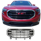 BUFEETERS Front Bumper Upper Grille Grill Fit For 2018 2019 2020 2021 GMC Terrain,Black & Chrome
