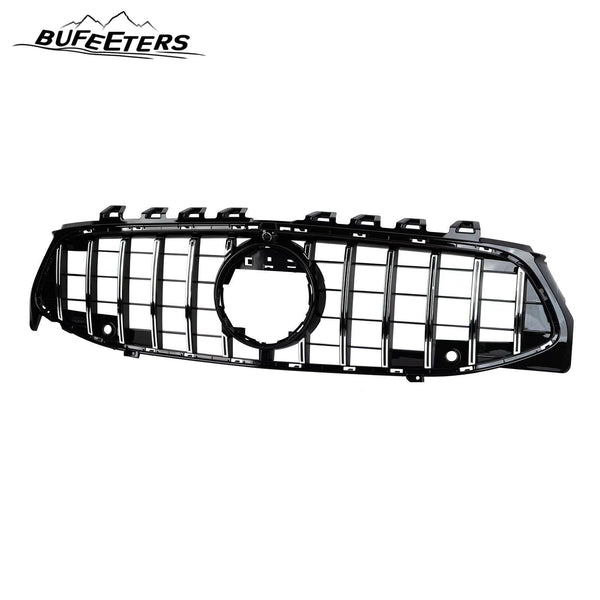 BUFEETERS  Front Bumper Upper Grille Fit For 2020 2021 2022 2023 Mercedes Benz CLA W118 C118 CLA35 AMG,GT/Panamericana Style,Chrome&Gloss Black