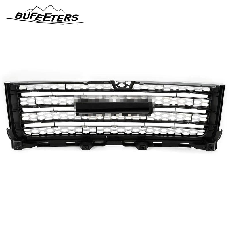 BUFEETERS Front Bumper Upper Chrome Grille Fit For 2011 2012 2013 2014 GMC Sierra 2500 HD Sierra 3500 HD,Honeycomb Style,Chrome&Silver