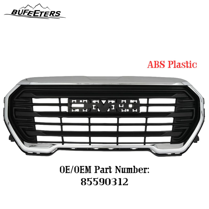 BUFEETERS  Front Bumper Upper Grille Fit For 2022 2023 GMC Terrain,Denali Style,Chrome&Black