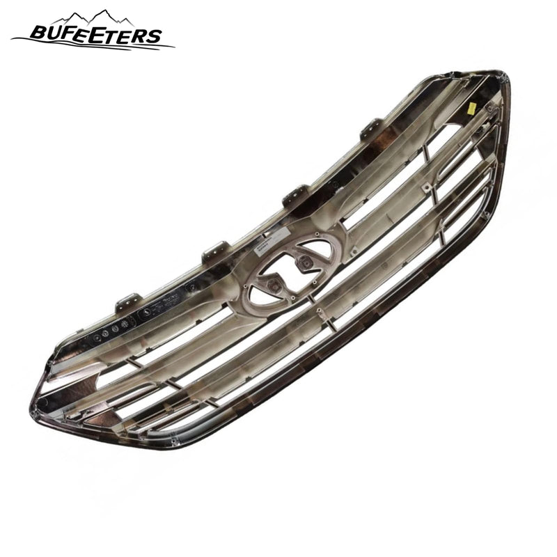BUFEETERS    Front Bumper Grille W/o Camera Hole Fit For 2017 2018 Hyundai Santa Fe Sport,Horizontal Billet Style,Chrome&Gray
