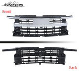 BUFEETERS Front Bumper Upper Grille Fit For 2022 2023 2024 Chevy Silverado 1500,Horizontal Billet Style,Chrome&Black