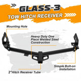 BUFEETERS Class 3 Trailer Hitch 2" Receiver Black Steel Fit For Jeep Renegade 2015-2023