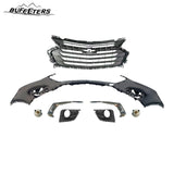BUFEETERS 10PCS New Complete Front Bumper Grille Set Fit For 2018 2019 2020 2021 Chevy Chevrolet Traverse,Mesh Style,Chrome&Black