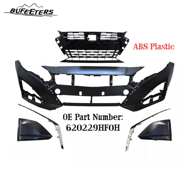 BUFEETERS  6PCS Front Bumper Grill Fog Covers Trims Fit For 2023 2024 2025 Nissan Altima SR,Factory Style,Chrome&Black