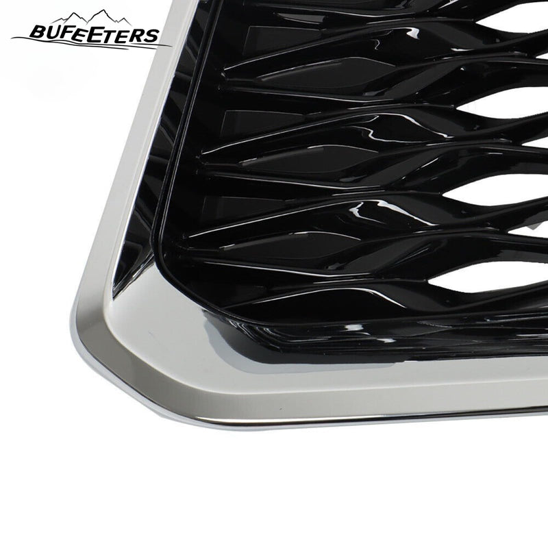 BUFEETERS  Front Bumper Upper Grille Fit For 2022 2023 INFINITI QX60,Mesh Style,Chrome&Black