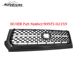 BUFEETERS  Front Bumper Upper Grille Grill & Hood Bulge Fit For 2014 2015 2016 2017 2018 2019 2020 Toyota Tundra,Honeycomb Style,Gloss Black