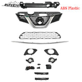 BUFEETERS 11PCS Front Upper Grille Lower Mesh Chrome Molding Trim Fog lights Fit For 2014 2015 2016 Nissan Rogue,Honeycomb Style,Chrome&Black