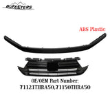 BUFEETERS Front Bumper Upper Grille With Trim Fit For 2021 2022 2023 Honda Odyssey,Factory Style,Gloss Black