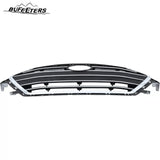 BUFEETERS     Front Bumper Grille w/ Chrome Trim Fit For 2017 2018 Hyundai Elantra Sedan,Horizontal Billet Style,Chrome&Black