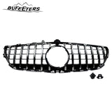 BUFEETERS  Front Bumper Upper Grille W/Camera Hole Fit For 2015 2016 2017 2018 Mercedes Benz W218 CLS400 CLS550,GTR Style,Chrome&Black