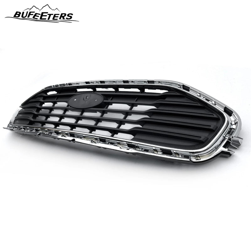 BUFEETERS 2PCS Front Upper W/Chrome Trim Grille+Lower Grille Fit For 2019 2020 2021 2022 2023 Ford Transit Connect,Mesh Style,Chrome&Black