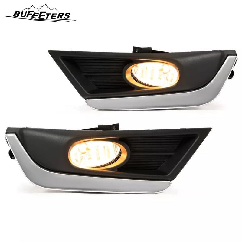 BUFEETERS  Front Bumper Grille Headlight Trim Fog Light Set Fit For 2017 2018 2019 Honda CRV CR-V,Mesh Style,Chrome&Black&Silver