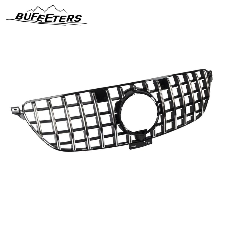 BUFEETERS Front Bumper Upper Grille W/Camera Hole Fit For 2016 2017 2018 2019 Mercedes Benz C292 GLE-CLASS Coupe,GT/Panamericana Style,Chrome&Black