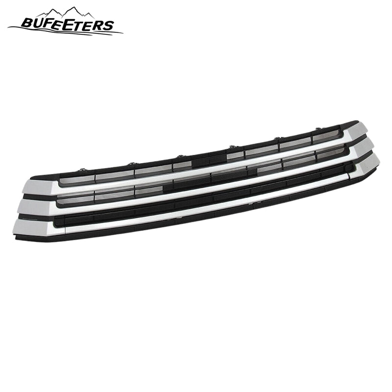 BUFEETERS Front Upper and Lower Grille W/Foglights Set Fit For 2017 2018 2019 Toyota Highlander,Factory Style,Silver&Black