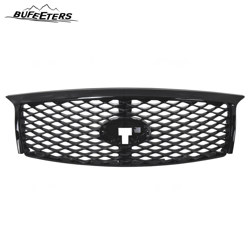 BUFEETERS  Front Bumper Upper Grille W/ Bumper Lower Trim Fit For 2015 2016 2017 INFINITI QX80,Factory Style,Gloss Black