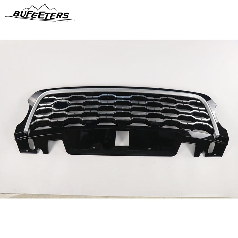 BUFEETERS  Front Bumper Upper Grille Fit For 2014 2015 2016 2017 Land Rover Range Rover Sport L494,Honeycomb Style,Black&sliver