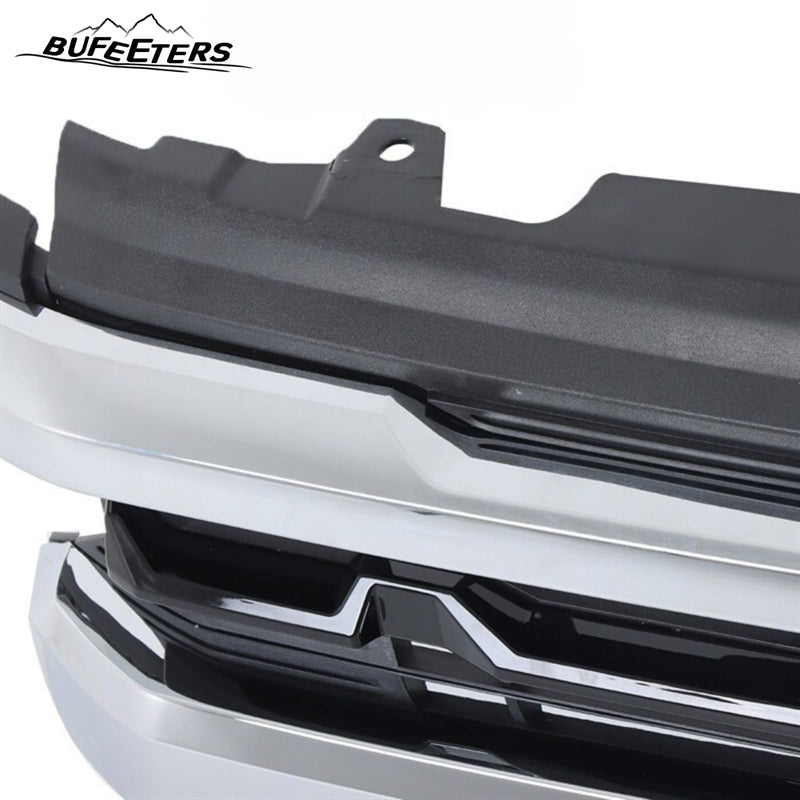 BUFEETERS Front Bumper Upper Grille Fit For 2022 2023 2024 Chevy Silverado 1500,Horizontal Billet Style,Chrome&Black