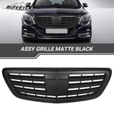 BUFEETERS Front Bumper Upper Grille Fit For 2013 2014 2015 2016 2017 2018 2019 2020 Mercedes Benz W222 S CLASS,Matte Black