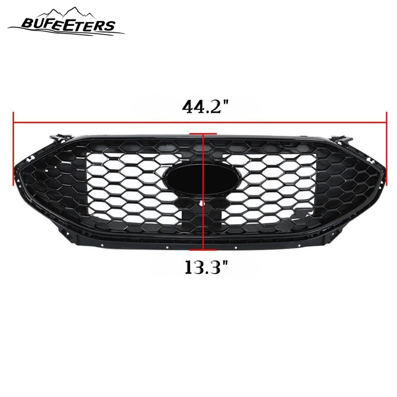 BUFEETERS Front Bumper Grille With Camera Hole Fit For 2019 2020 2021 2022 2023 2024 Ford Edge ST Sport,Honeycomb Style,Gloss Black