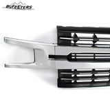 BUFEETERS Front Bumper Upper Grille Fit For 2019 2020 2021 Chevy Silverado 1500,Factory Style,Chrome&Matte Black
